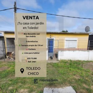 Venta Casa en PH en Toledo – 2 Dormitorios con Patio y Garaje | Fuentes Cappi Propiedades – Ref. 2461