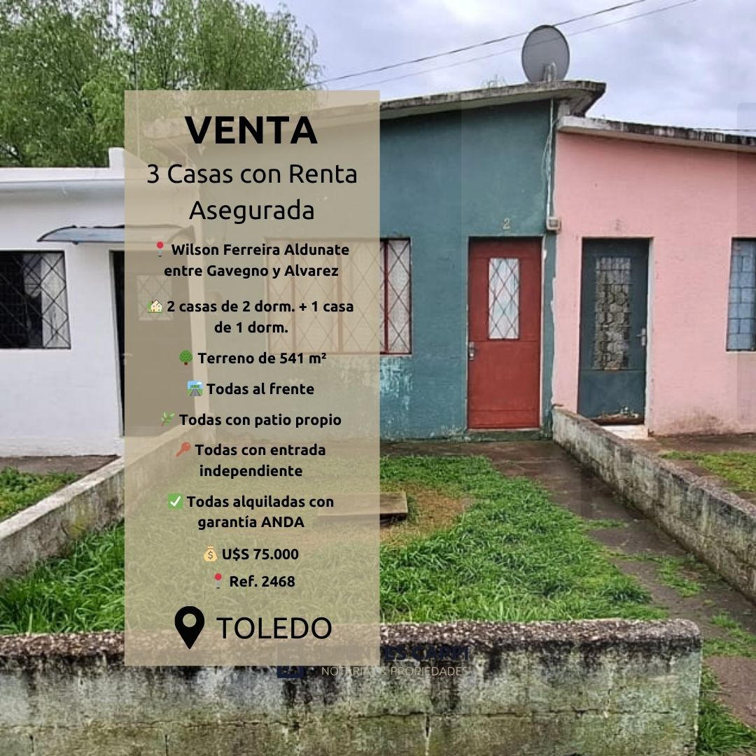 Venta 3 Casas con Renta en Toledo | Fuentes Cappi Propiedades – Ref. 2468
