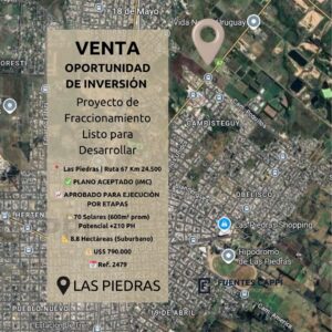 Venta Proyecto de Inversión – Fraccionamiento 70 Solares Aprobado en Las Piedras | Fuentes Cappi Propiedades – Ref. 2479