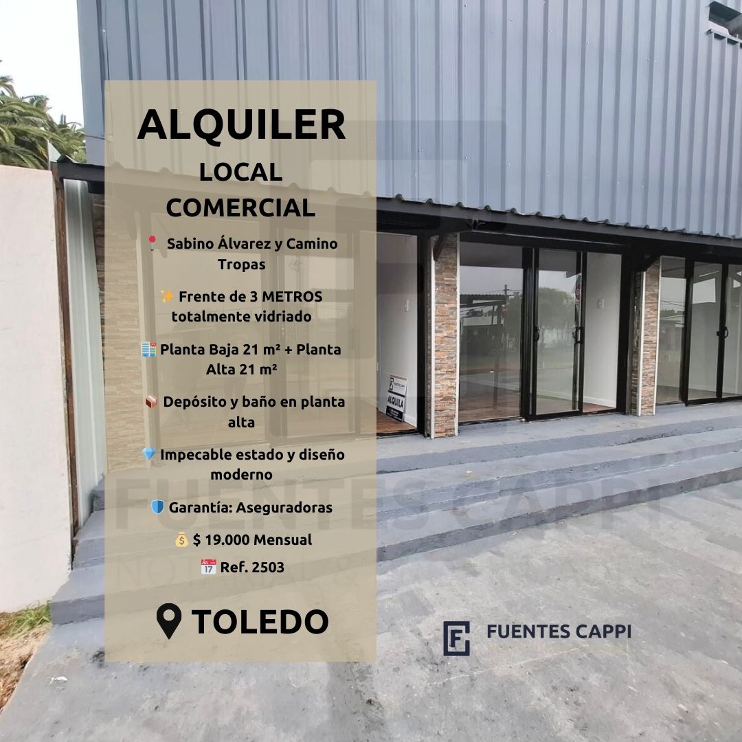 Alquiler Local Comercial en Toledo – Frente Vidriado, 2 Plantas y Excelente Ubicación - Fuentes Cappi Propiedades