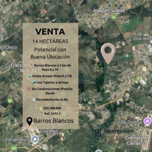 Venta Chacra 14 Hectáreas en Barros Blancos – Buen Acceso y Costa de Arroyo | Fuentes Cappi Propiedades – Ref. 2472 C